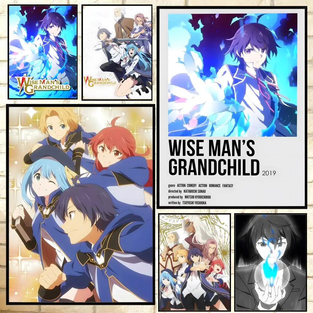 Isekai Anime Wise Man’s Grandchild Poster, vielseitige HD-wasserdichte Wandkunst, selbstklebende Dekoration für jeden Raum, ideales Geschenk