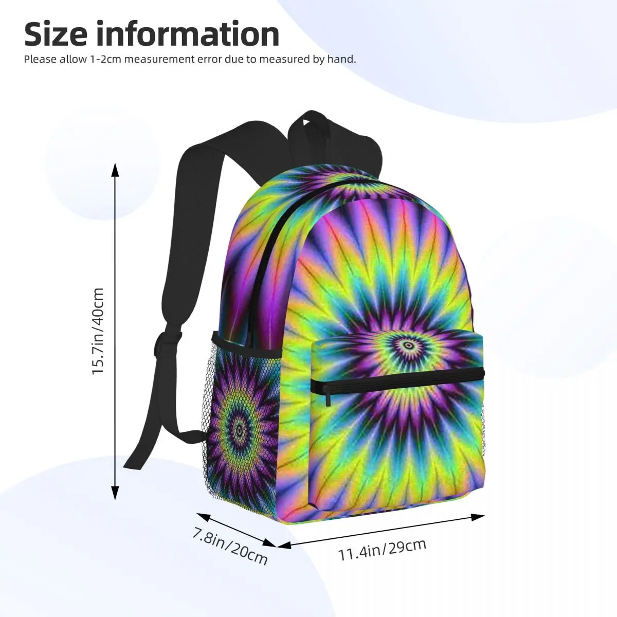 Neon Glow UV Blacklight Activated Glow-in-the-Dark Student Backpack School Bag Hiking Travel Daypack for Boys Girls Bookbag