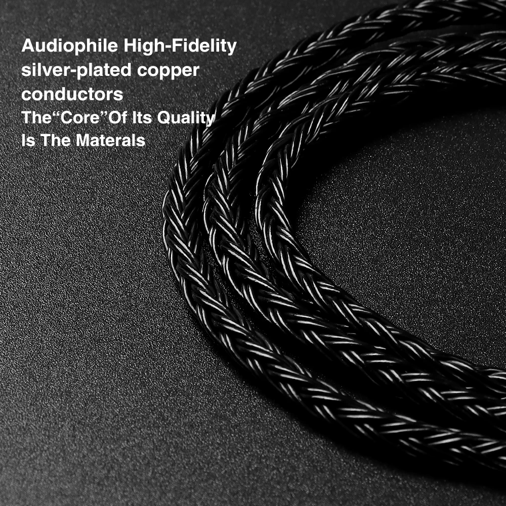 TRN T2 PRO Original HIFI Earphone Cable 16 Core Silver Plated Upgrade Cable 3.5/2.5/4.4mm Plug MMCX 2Pin Connector For TRN KZ