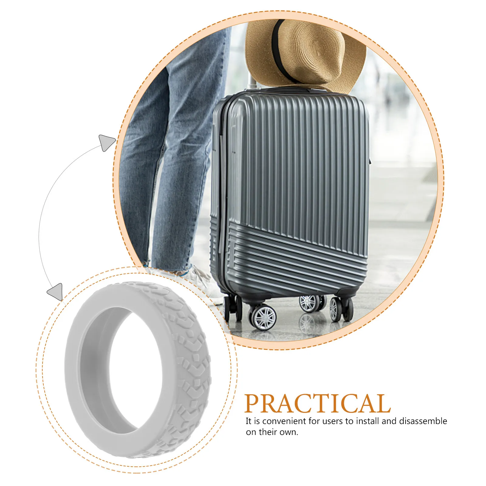 

8Pcs Luggage Wheel Protector Covers Silicone Suitcase Wheels Protector Sleeves Floor Protectors Quiet Smooth Movement Universal