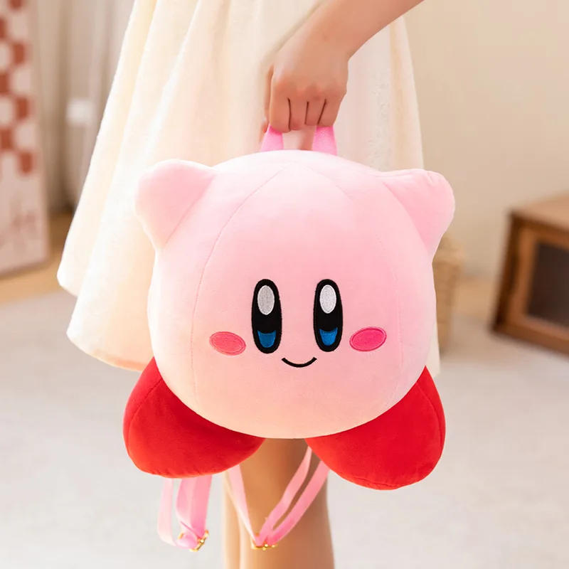 Kirby Kawaii Schoolbag para Crianças, Mochila Boneca de Pelúcia, Soft Doll Toy, Presentes para Meninas, Novo