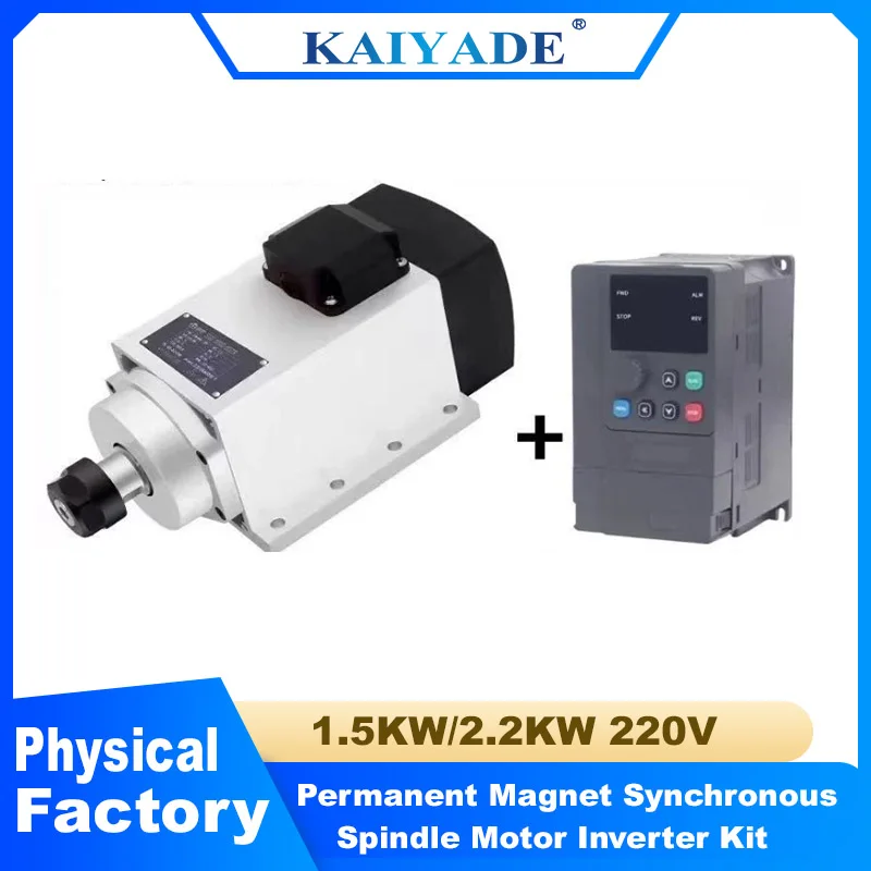 1.5KW 2.2KW 6000rpm Constant Power Spindle Square Flange Air-Cooled Permanent Magnet Motor CNC Milling Machine Drilling Grinding