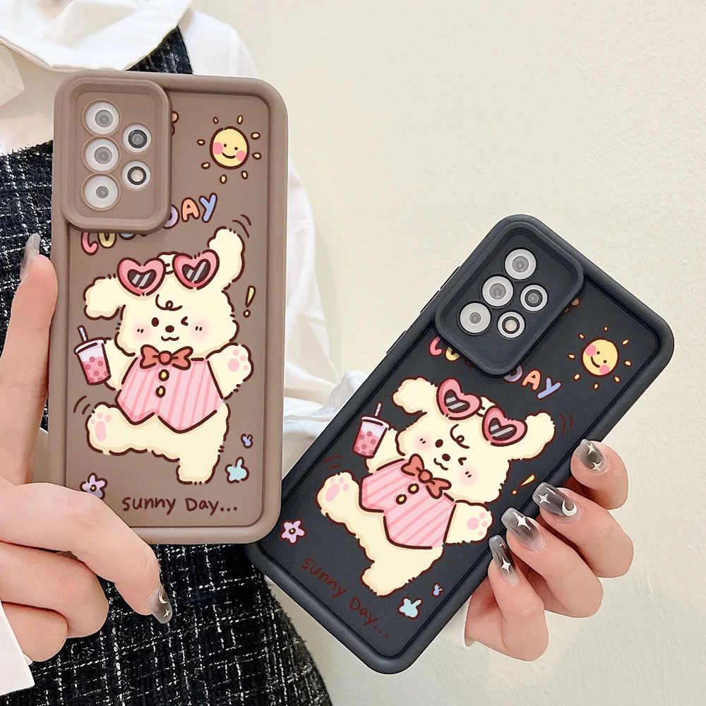 Чехол с молочным чаем для Samsung S24 Ultra S23 Plus S20 S21 FE Cover A54 A55 A53 A52 A13 A14 5G A05 A51 A34 A32 A24 A23 A21S A12 A04