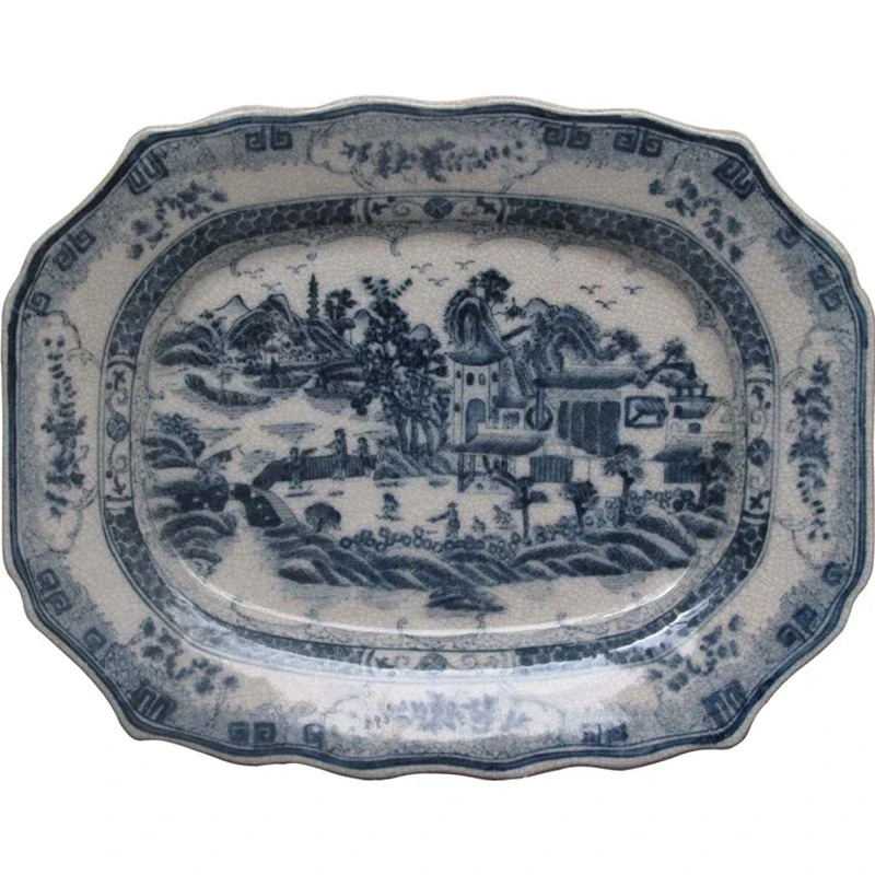 Classical home jewelry ornament soft decoration antique blue and white porcelain decoration