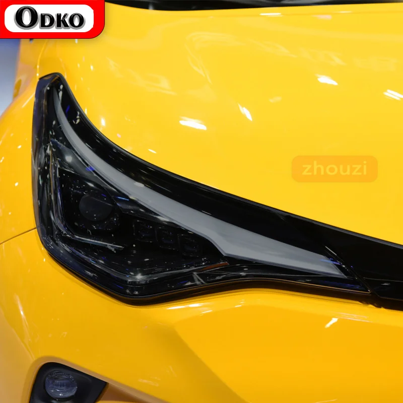 

2 Pcs For Toyota CHR 2018 2019 2020 AX10 Car Headlight Tint Smoked Black Protective Film Transparent TPU Sticker Accessories