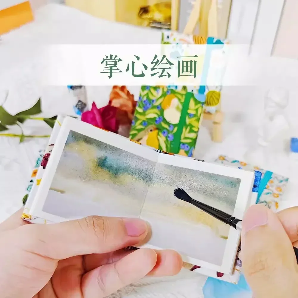 Potentate Mini Handbook 300g Cotton Pulp Watercolour Acrylic Oil Stick Marker Drawing Book Portable Compact Portable