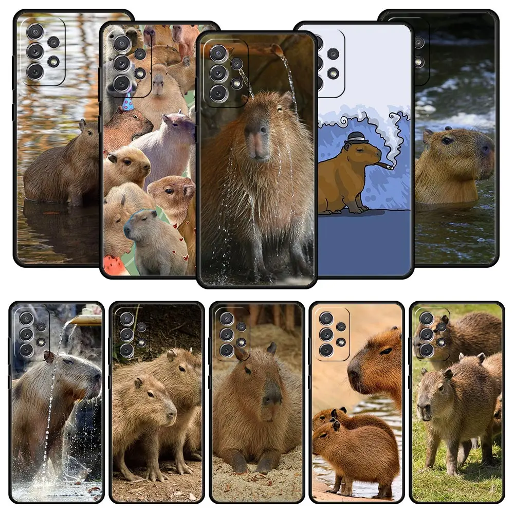 

Cute Capybara Phone Case For Samsung Galaxy A13 A51 A71 A41 A31 A21S A11 A01 A03S A12 A32 A52 A22 A23 A33 A53 A73 5G Soft Cover