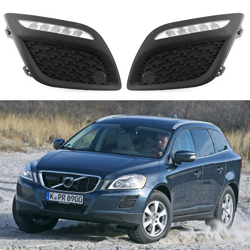 

LED DRL Car Daytime Running Light Front Driving Fog Lamps Assembly For Volvo XC60 2008 2009 2010 2012 2013 2014 2015 2016 2017