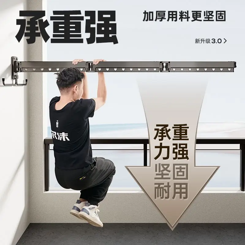 Stendibiancheria pieghevole, stendibiancheria multifunzionale per balcone a parete