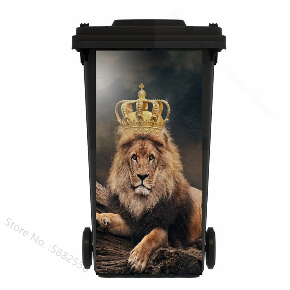 Adorable Animals Cat Rubbish Bin Stickers Funny Dog Horse Kitchen Decor Removable Waterproof Vinyl Home Decoration Wall Decals view 3