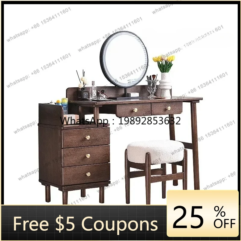 

W2 Vintage Wooden Dressing Tables Stool Organizers Storage Dressers Bedroom Makeup Vanity Table