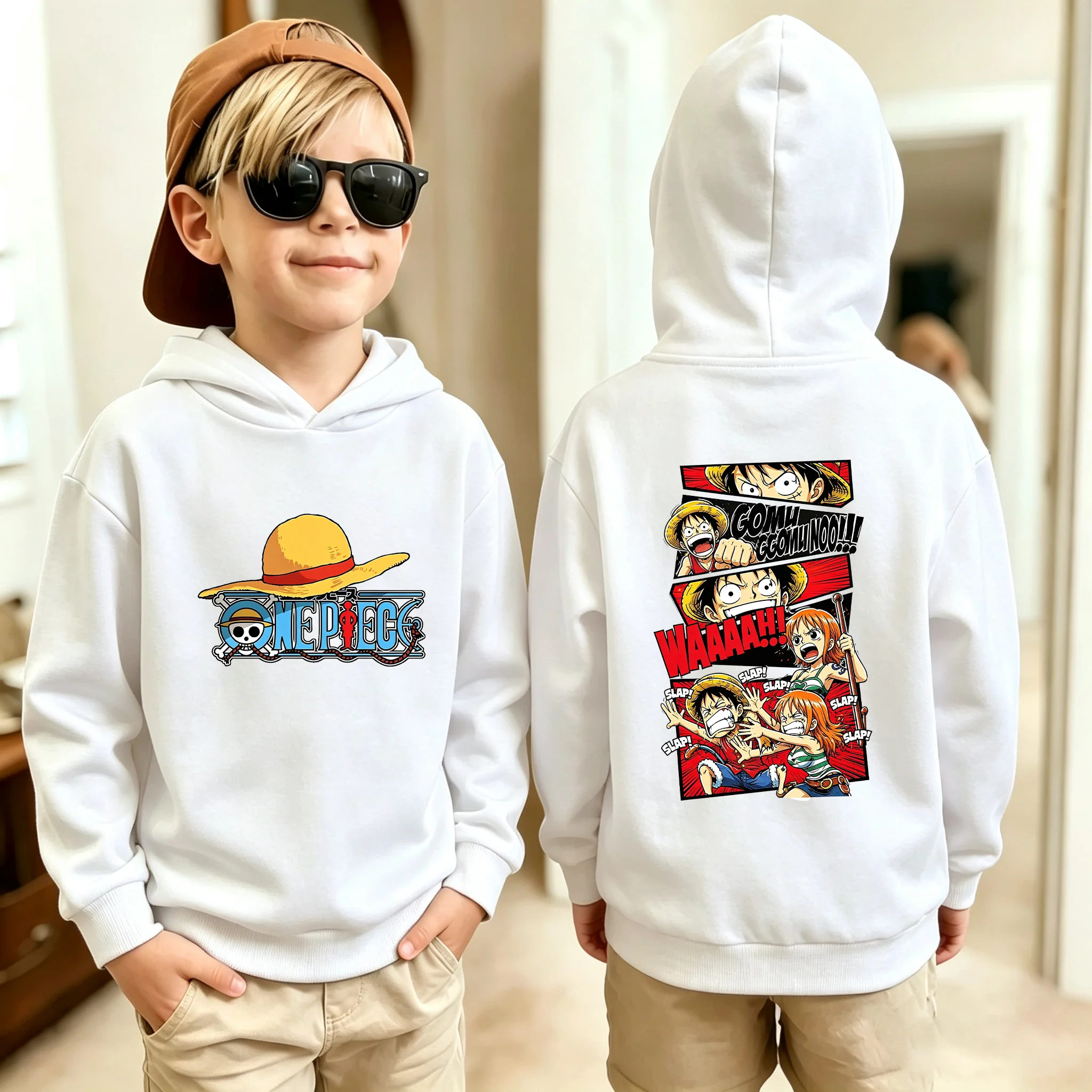 One Piece Kids' Printed Hoodie (Fall/Winter 2026 Collection) – Casual, Cute, and Perfect for Outdoor Activities.