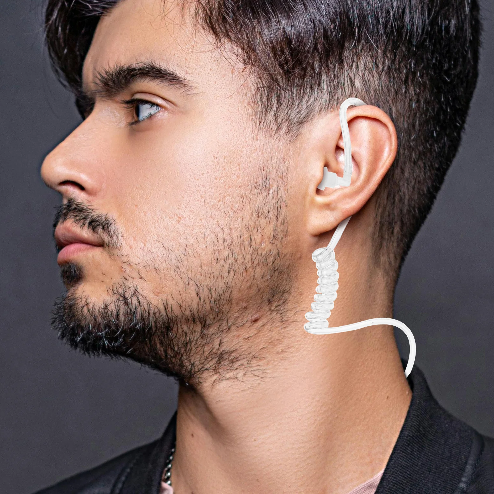 

Cosplay Earpiece Headset Secret Agent Security Costume Accessory Fake Earphones Microphone Roleplay Acting Stage Concert