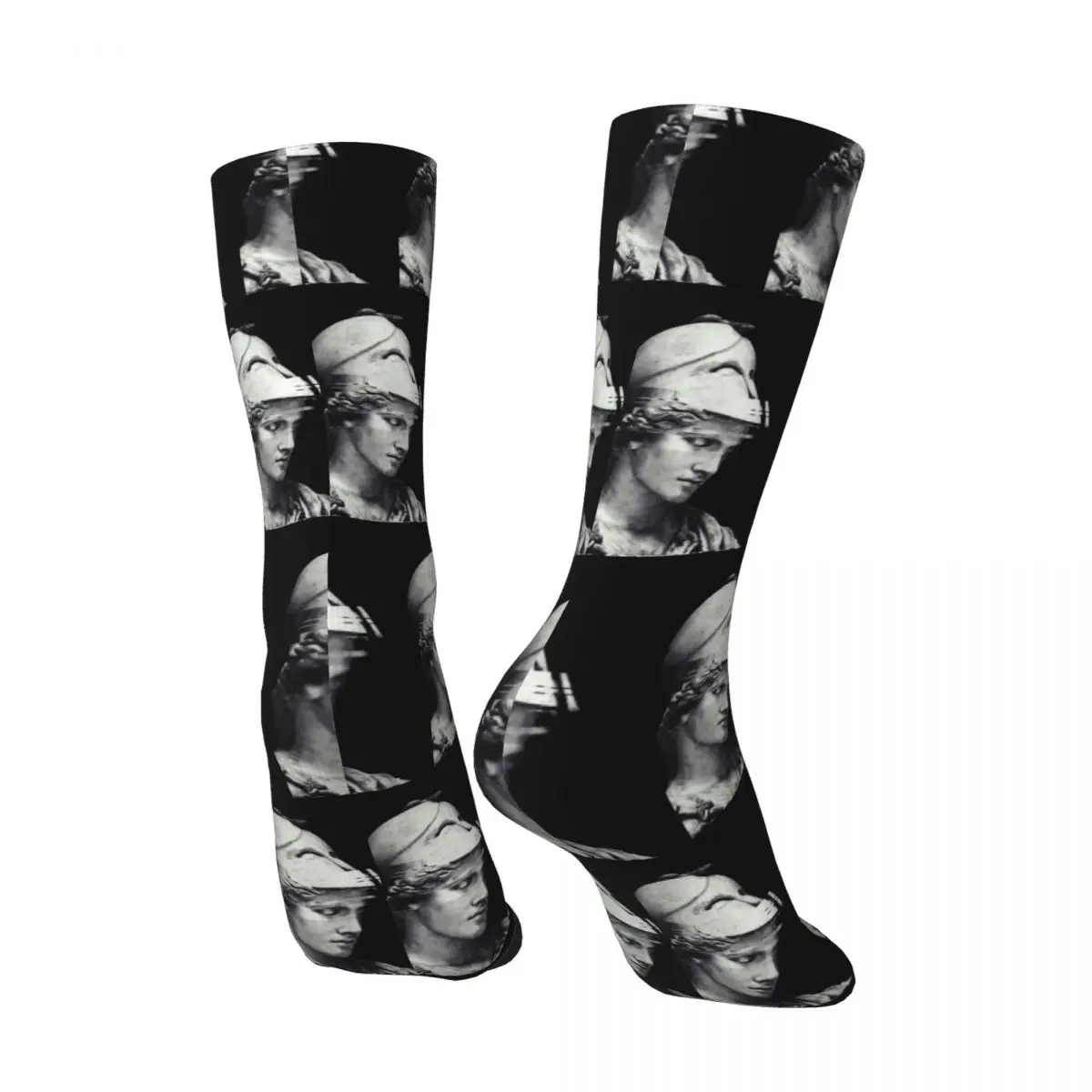 Hip Hop Retro Pallas Athena Crazy Men's compression Socks Unisex Ancient Greek Goddess Harajuku Pattern Printed Happy Crew Sock