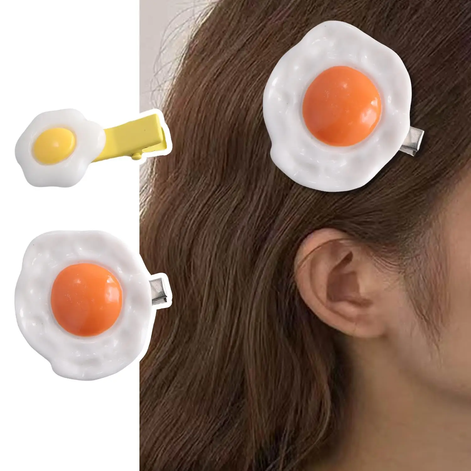 

3Pcs/Set Sweet Korean Style Hairpin Hair Clips For Kids Girls Egg Hairpins Hair Clip Lovely Duckbill Clip Women Hair Accessories