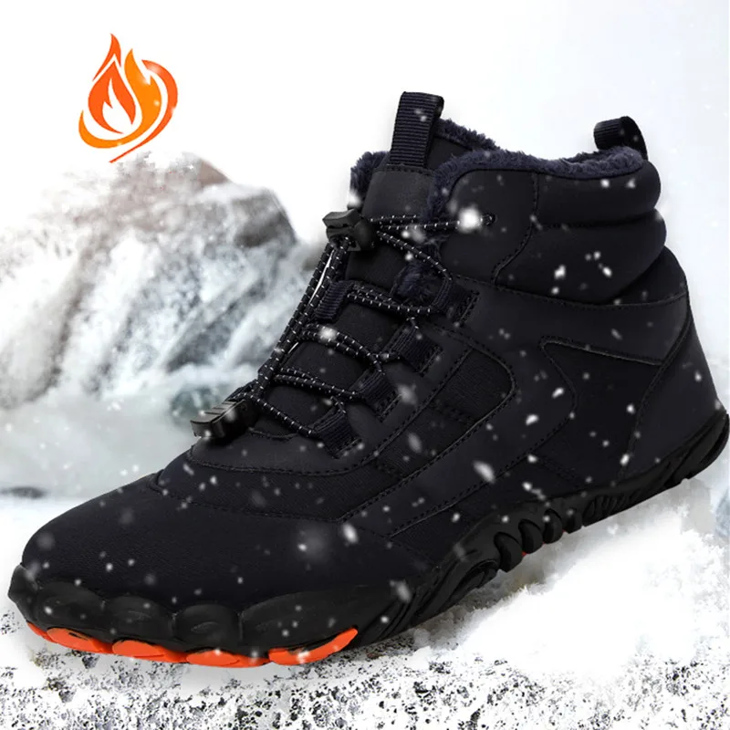 Shoes Men Snow Boots outdoor Waterproof plush warm cotton shoes Men Trekking Hiking Shoes Anti-Slip Winter Ankle Boots big size