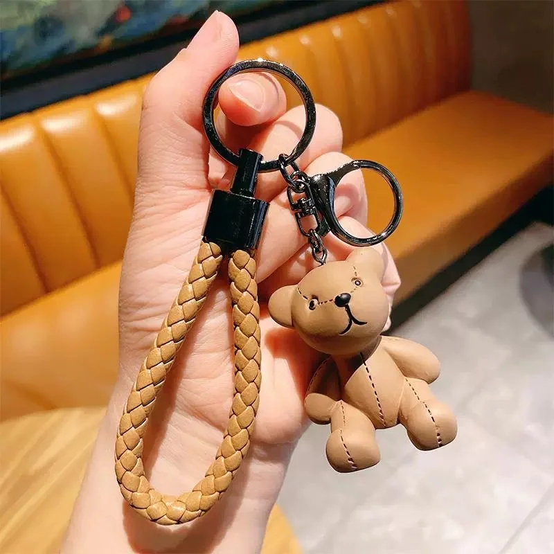 Resin imitation cloth doll bear keychain small pendant doll jewelry keyring creative pendant keychain wholesale accessories