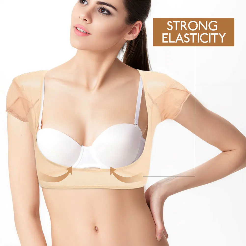 سترة نسائية للعرق قابلة للتنفس من النايلون تحت الإبط سترة ممتصة للعرق ناعمة ومريحة ومرنة ومقاومة للعرق للاستخدام في الهواء الطلق