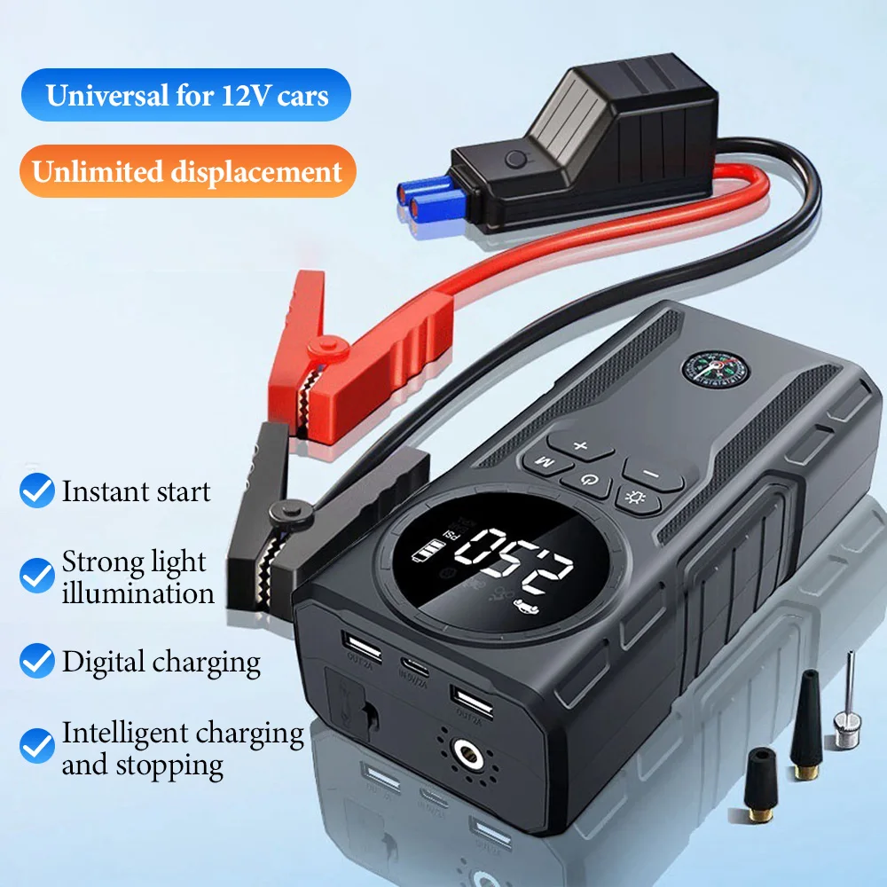 39800mAh Car Jump Starter Air Pump Car Battery Emergency Boosters 1800A 12V Power Bank Portable Starting Device Car Starter