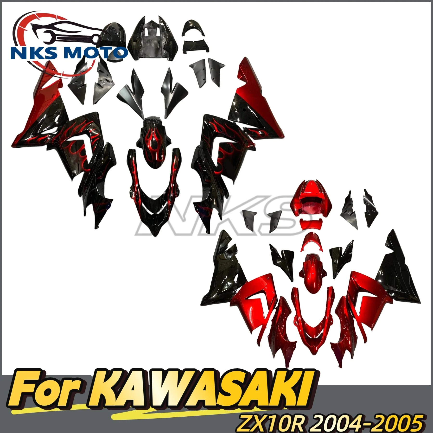 

Bodywork For Kawasaki ZX10r 2004 - 2005 Green Black Red Fairings Ninja ZX 10r 05 Fairing For Kawasaki ZX10r 04