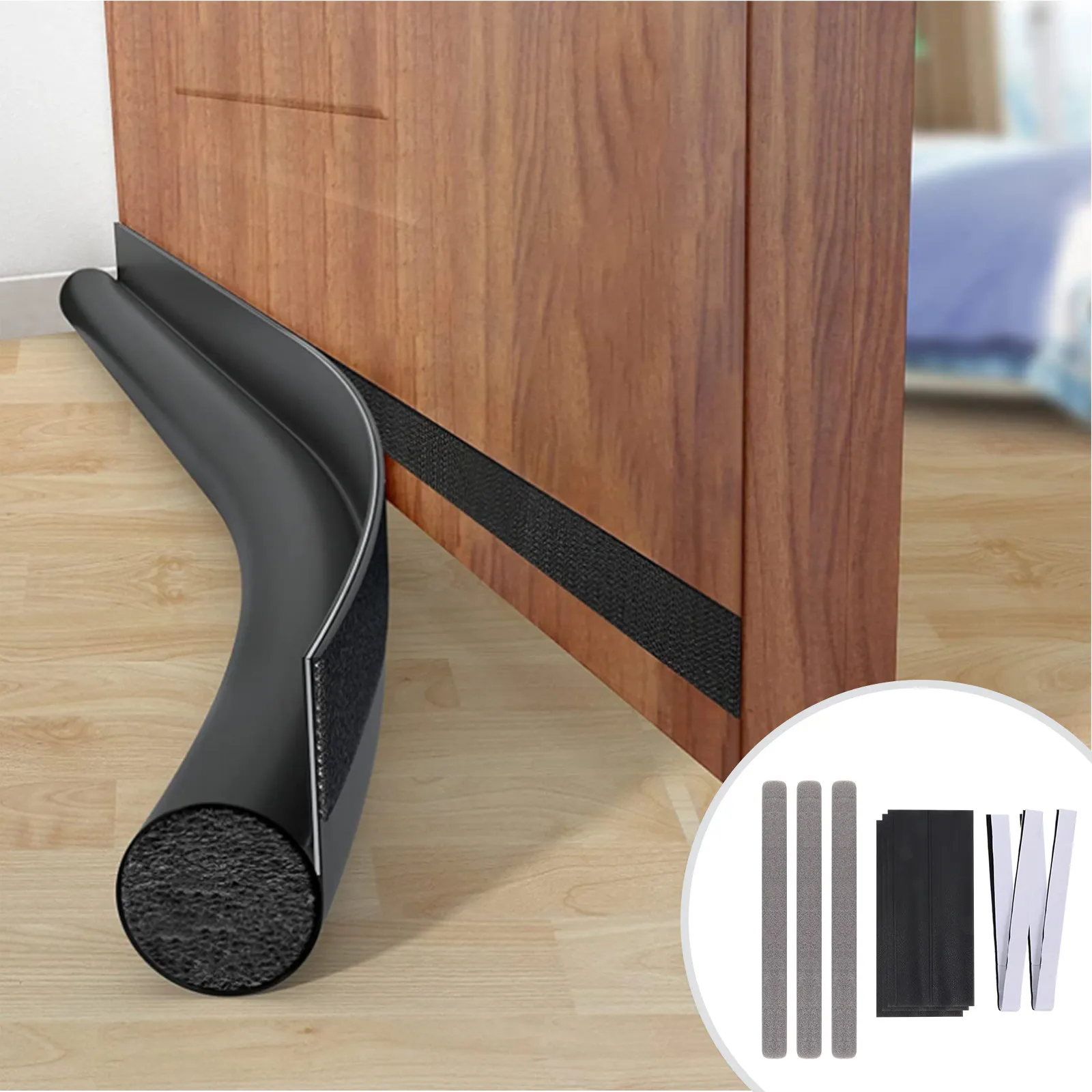 

1 шт. Самоклеящаяся уплотнительная лента для дверей, легко устанавливаемая, для дома и офиса, ветрозащитная, звукоизоляционная, от сквозняков