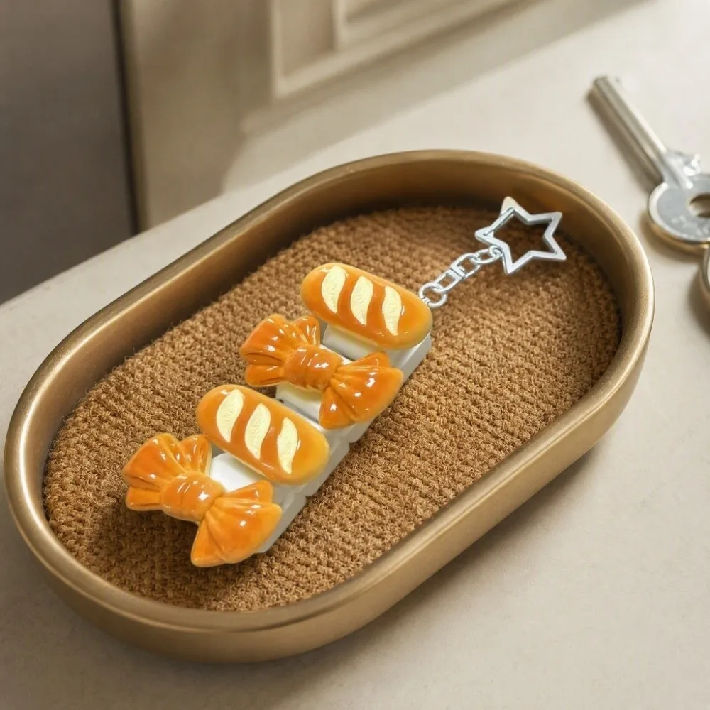 Cute Glow Design Decompression Button Burger Sandwich Simulation Keyboard Mini Keyboard Pendant Cream Bread Luminous
