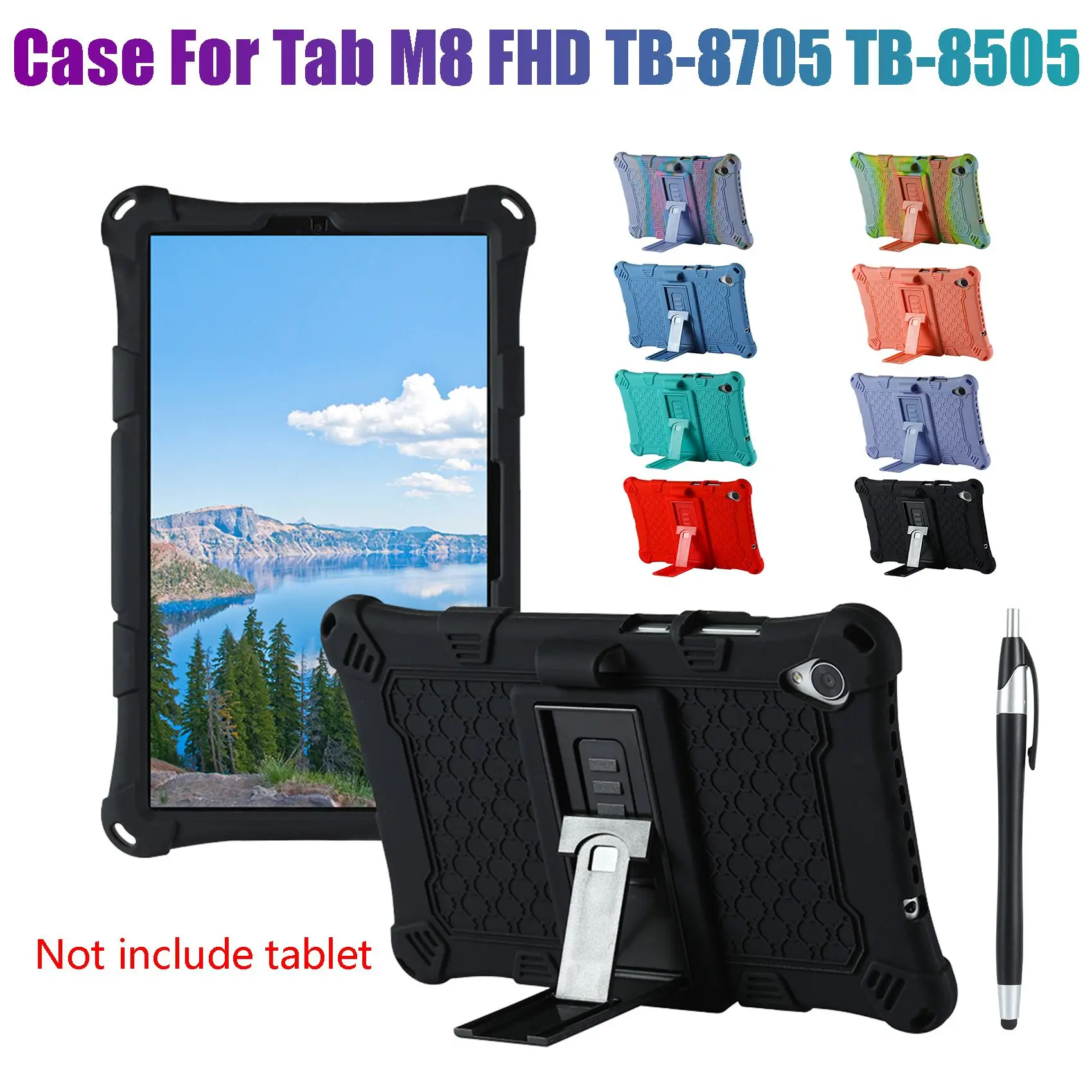 

A41Z-силиконовый чехол для Lenovo Tab M8 FHD TB-8705F/N Tab M8 HD TB-8505X/F 8-дюймовый чехол для планшета Lenovo Tab M8 8705 с ручкой