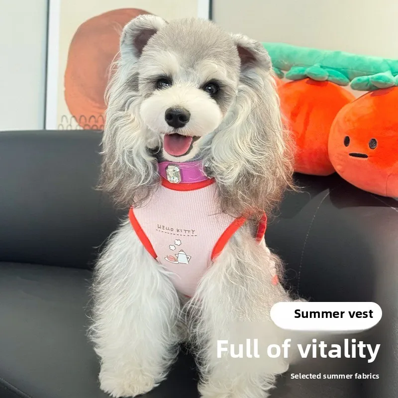 

Sanrio Pet Tank Top, Breathable Summer Dog Cat Shirt for Small Pets, Cute Stretchy Sleeveless Vest for Cats & Small Dogs