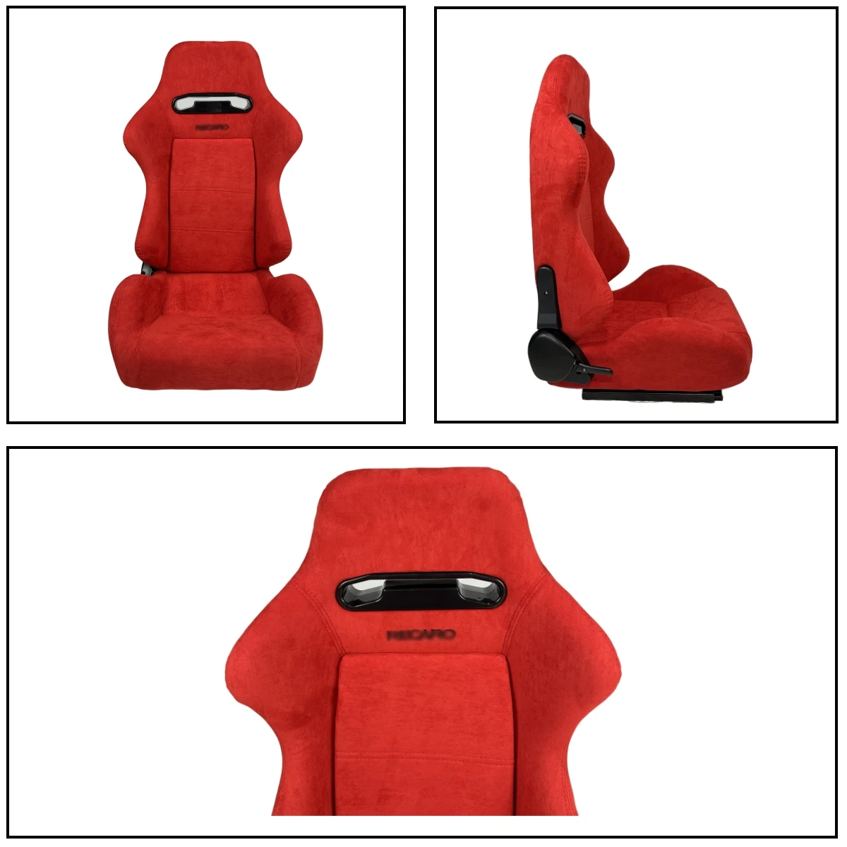 Universal Custom Logo Color Red Suede Reclinable Sport Car Seats Car Bucket Seat