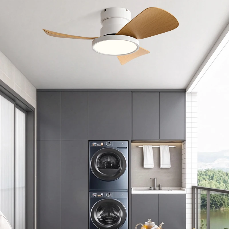 FUMANJIA 20/28 Inch Waterproof Ceiling Fan With Light ABS Blades Quiet DC Motor Remote Control Household Fan For Kitchen Bedroom
