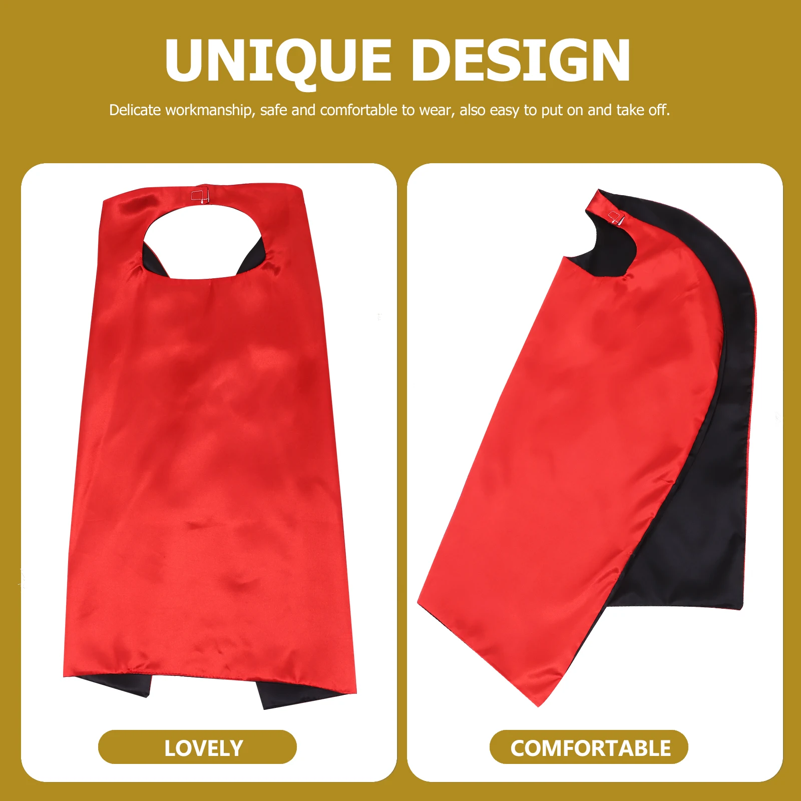 

1 set Childrens Cape Costume Halloween Cloak Red Black Masquerade Cosplay Kids Dress Up Star Cloth Role