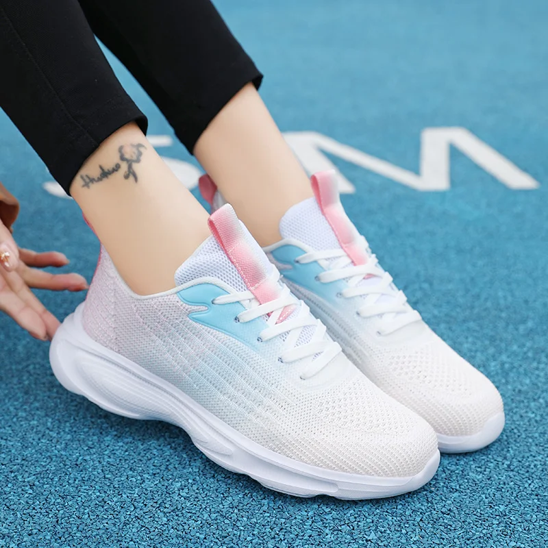 Women's Sneakers Knit Breathable GYM Running Shoes For Ladies Sport Shoes Comfortable