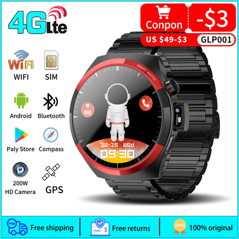 4G SIM Call Smart Watch Men Women 1.62