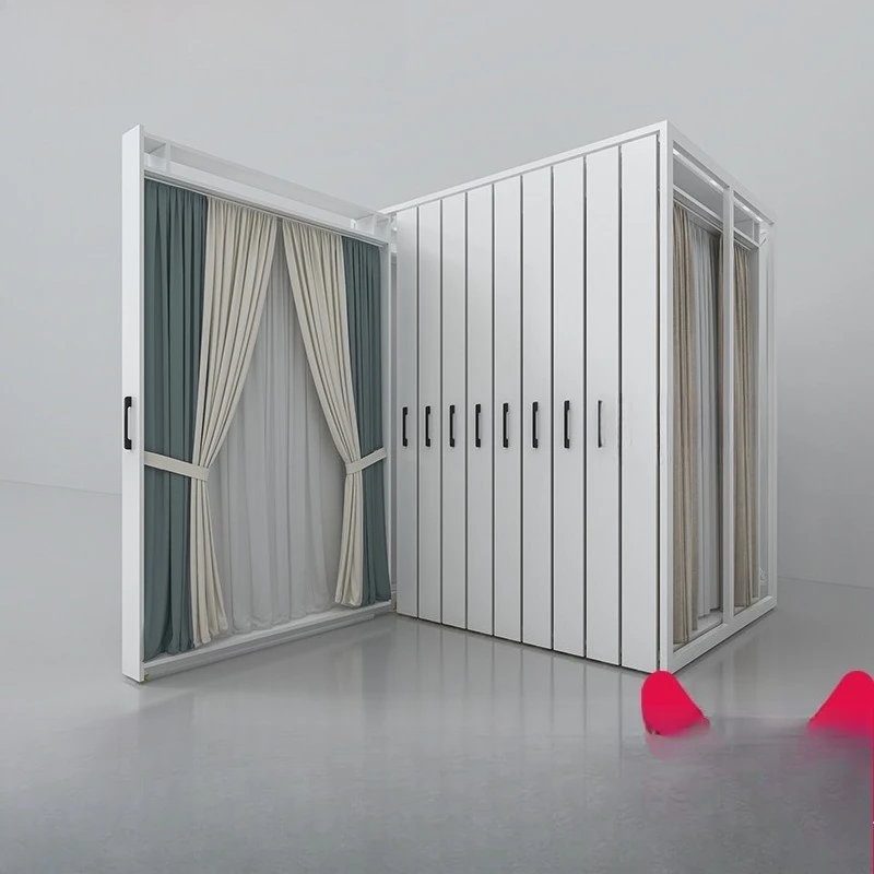 Curtain display rack, tile sample display rack, wall covering wooden door display pull-out shelf