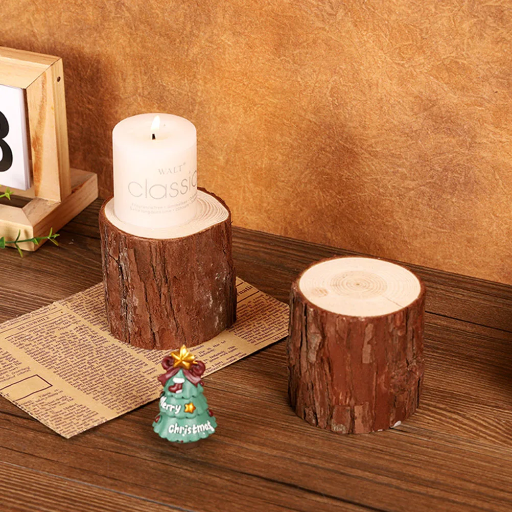 

Wooden Stump C Holder Natural Wood Material Home Decor nament Tealight St Table Centerpiece Compact Design C