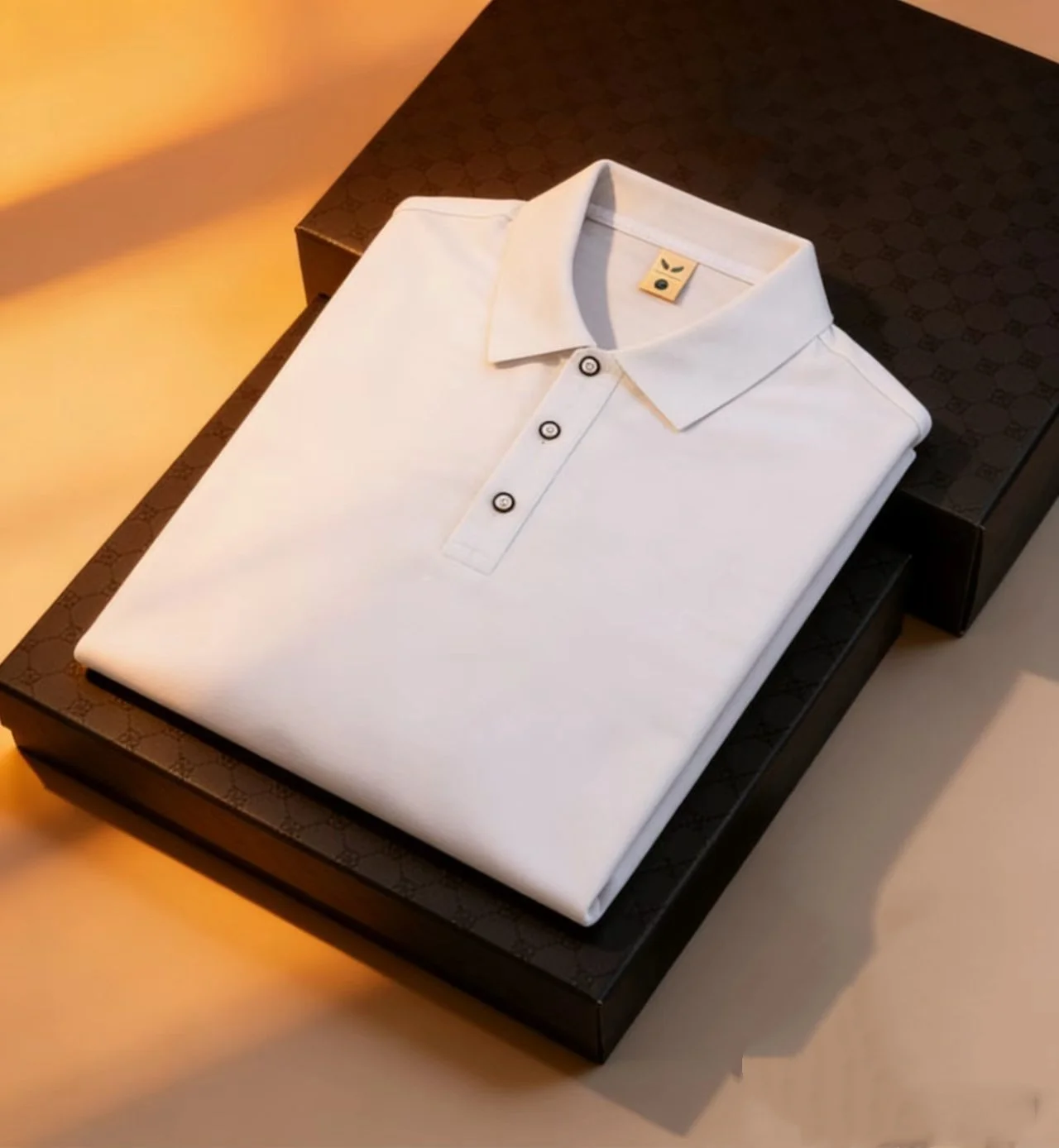 Men's Polo Shirt - Flip collar short sleeved premium fit design, suitable for office, travel or light business style, daily wear