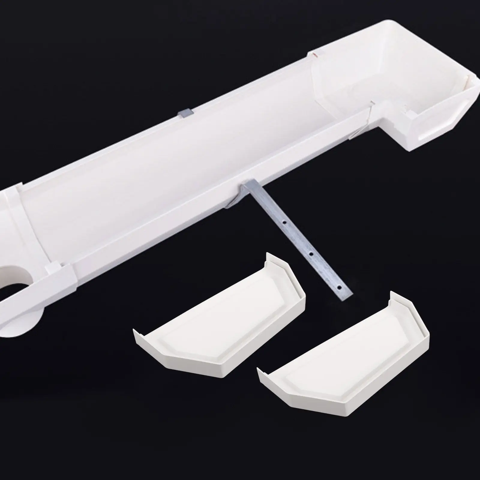 Waterproof End Cap Gutter For Roof Drainage Builder PVC Double Sided Downspout Cover Large Top Debris Blocker