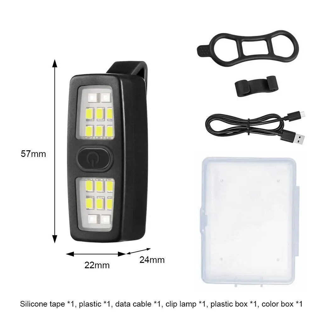 Clip On Flashlight Rechargeable LED USB Mini Portable Pocket Hands Free Safety Warning Torch Light For Running Walking Essential