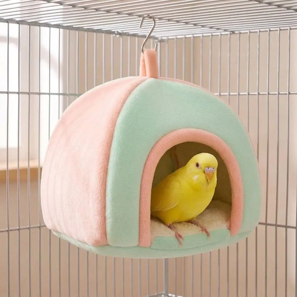 Thick Velvet Parrot Fleece Warm Nest Soft Skin-Friendly Sherpa Inner Liner Hanging Bird Bed Heat-Retaining Liner
