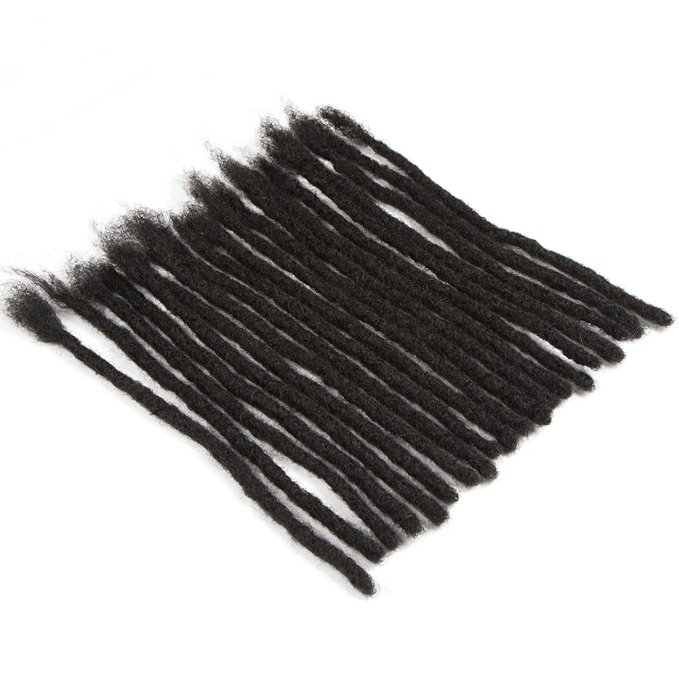 Dreadlock-extensiones de cabello humano para hombres y mujeres, trenzas de ganchillo, extensiones de cabello orgánico, Loc, cerraduras de imitación, 0,6 cm