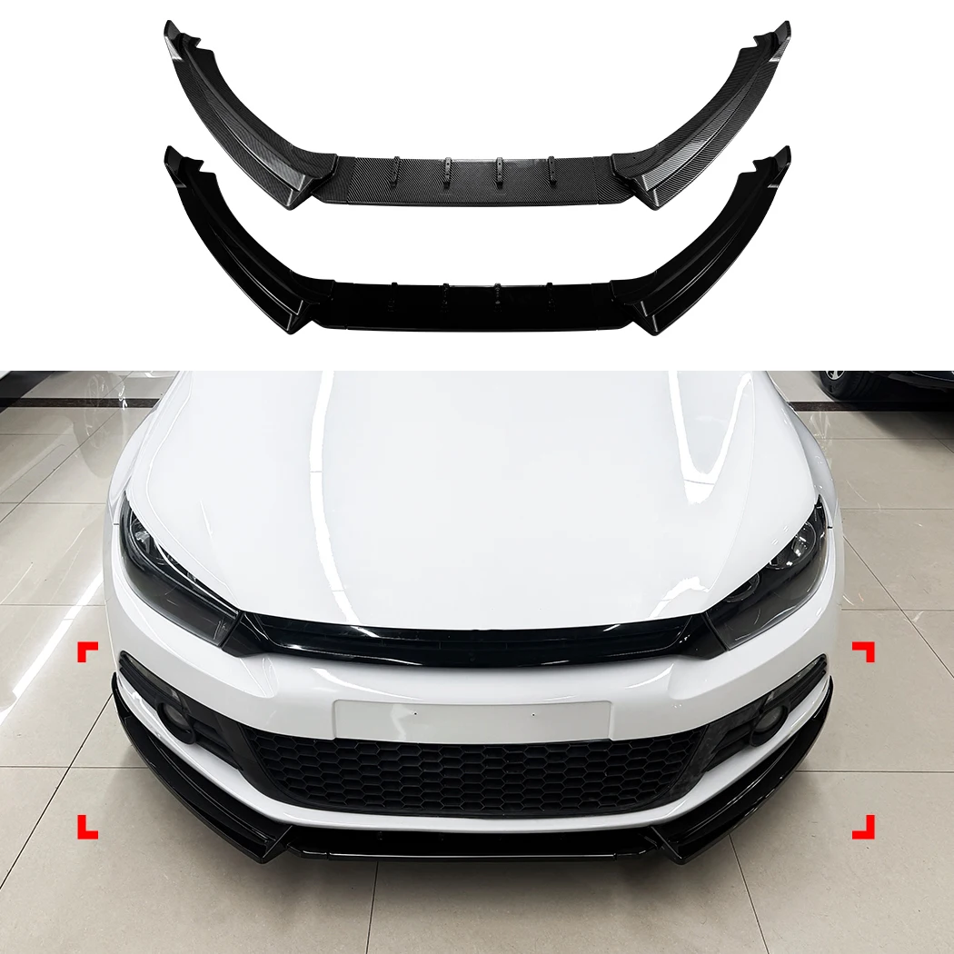 Front Bumper Lip Spoiler For VW Scirocco MK3 Standard 2008-2014 Front Bumper Protector Lower Blade Splitter Car Styling