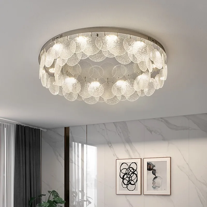 Nordic Modern LED Frosted Glass Pendant Light Round/Long Chrome Color Ceiling Lamp Home Decor Living Room Bedroom Lighting