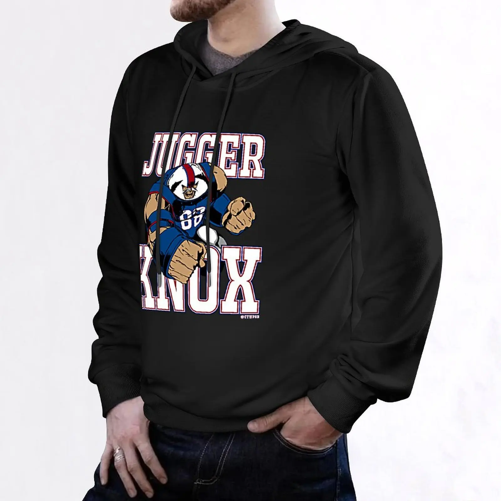 معطف رجالي بقلنسوة من Jugger Knox سترة شتوية للرجال ملابس خريف كورية بغطاء للرأس جرافيك