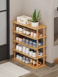 Entry-level Shoe Rack for Home Indoor Dormitory Small Bamboo Storage Rack Simple Door Layered Shoe Cabinet for Rental