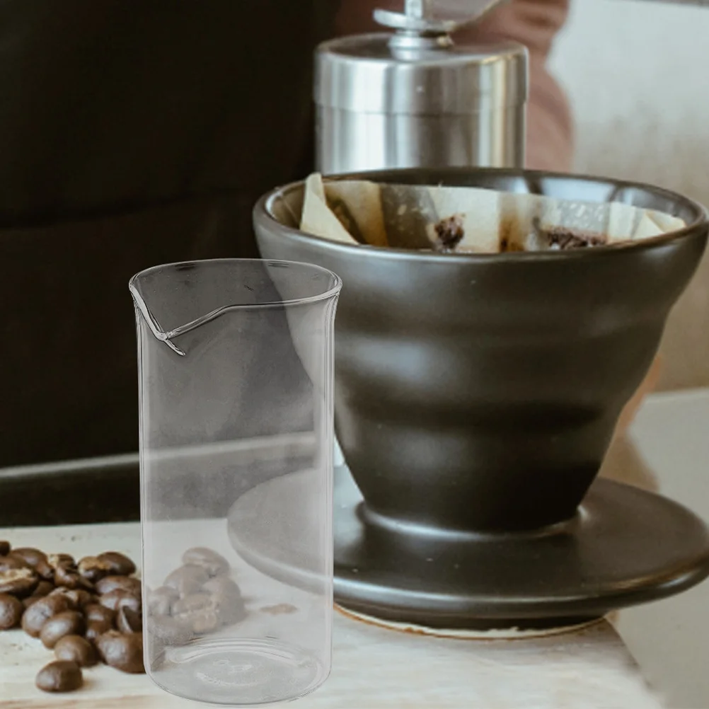 Glass Coffee Press Replacement Cup Sturdy Heat Resistant Glass Kettle Anti Slip Handle Easy Clean for Office Kitchen Coffee
