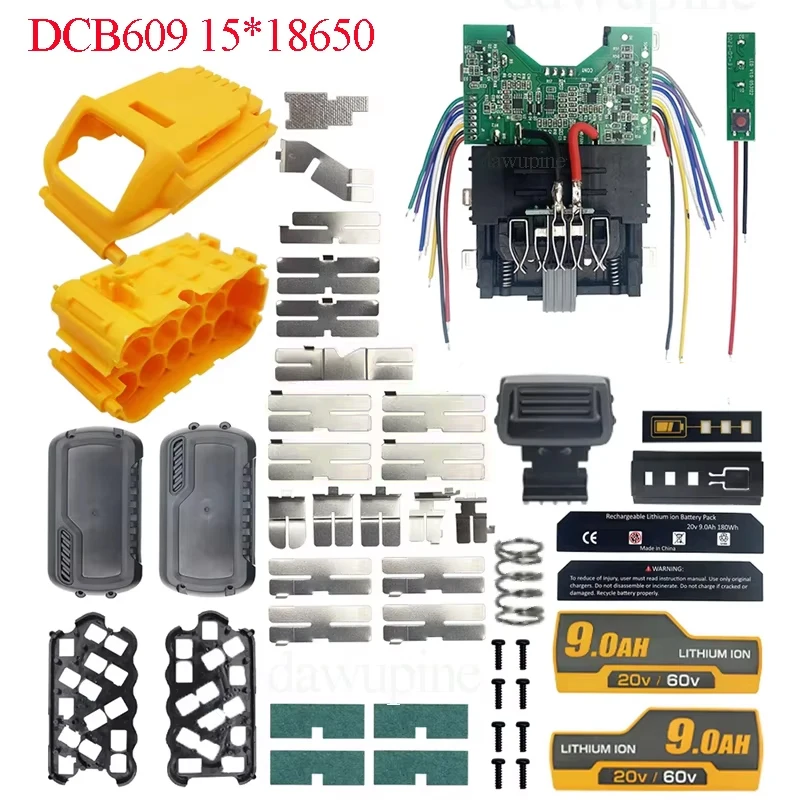 DCB609 15X18650 Battery Plastic Case PCB Charging Protection Circuit Board Box Housing For Dewalt DCB606 For Flexvolt 60V 20V