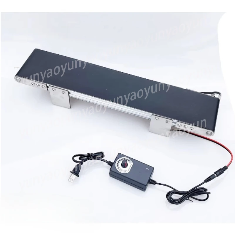 Metal Mini Desktop Conveyor Belt Unit Small Assembly Line Model for Physics Friction Experiment Student Tech Learning Tool