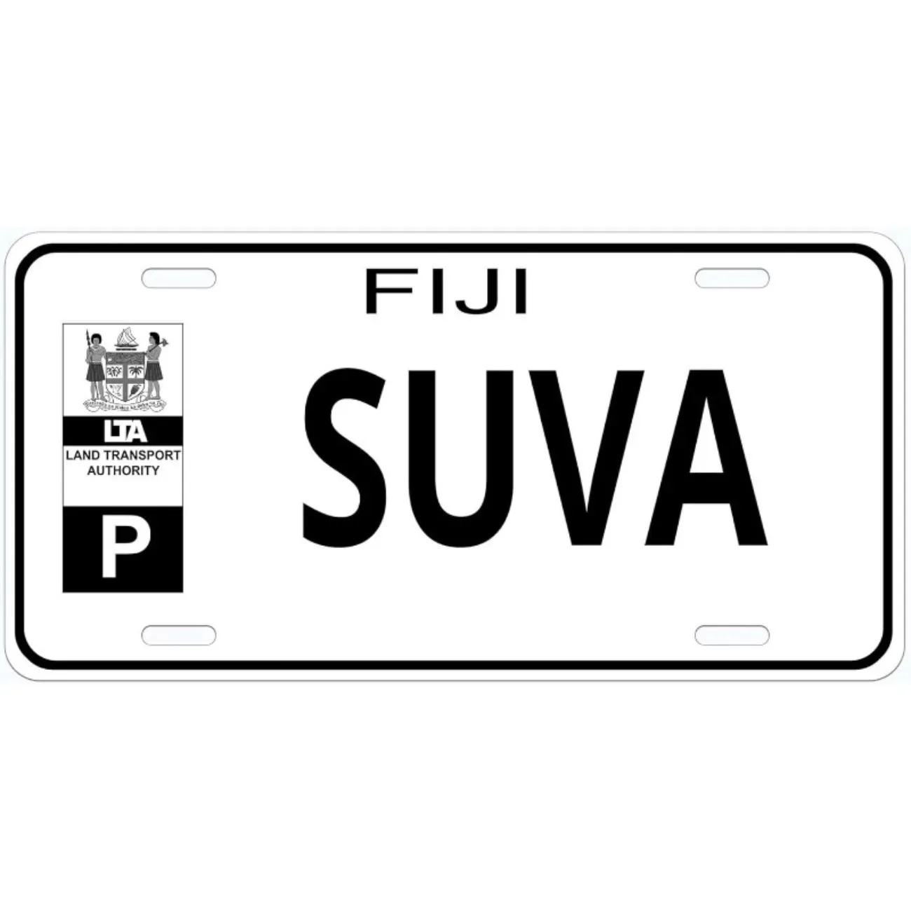Fiji LTA Novelty Auto License Plate, Personalized Unique Design, Distinctive Vehicle Accessory Plate Frame