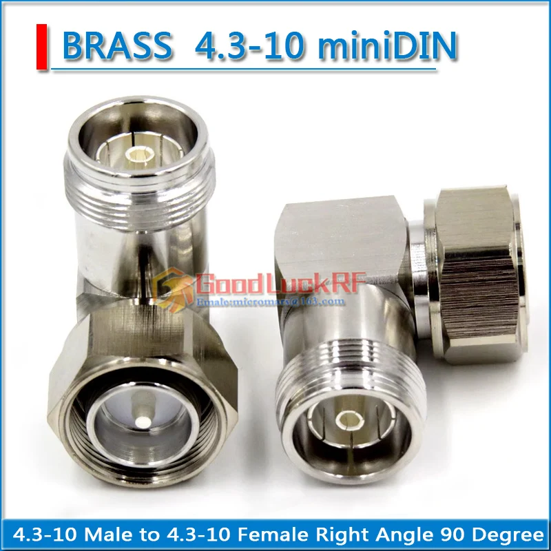 

Dual miniDIN mini DIN RRU 4.3-10 male to Female Right Angle 90 Degree Socket Brass Coaxial 4310 RF Connector Adapters