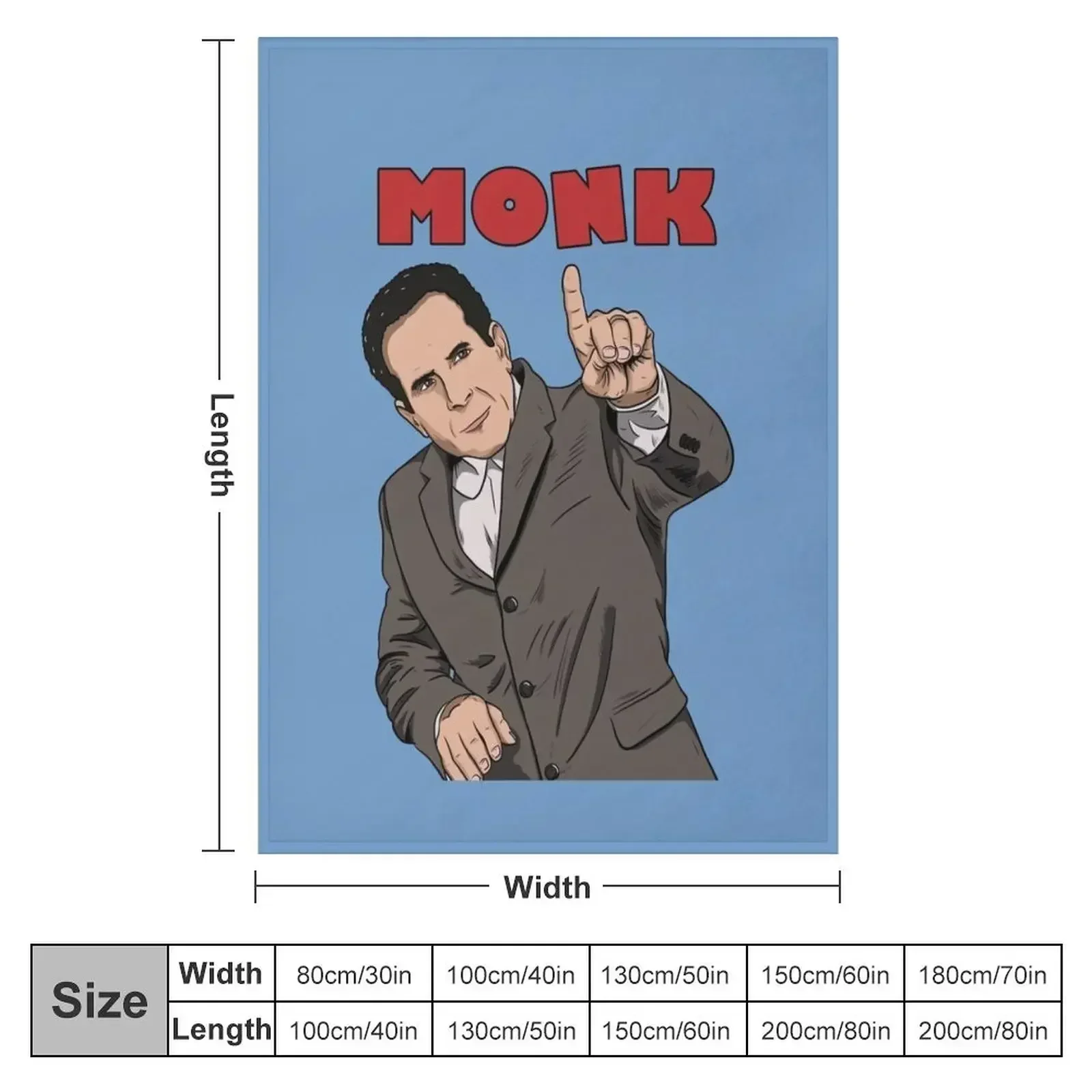 Adrian Monk Throw Blanket couch cozy soft plush fuzzy picnic outdoor blanket